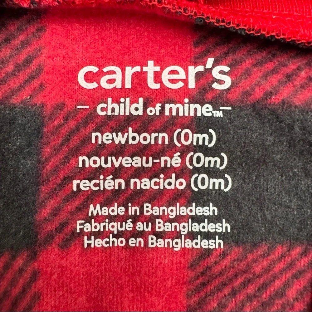 Carter’s Buffalo Plaid Moose Newborn Sleeper Pajama’s